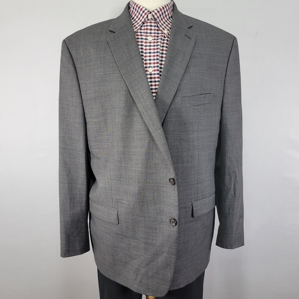 Lauren Ralph Lauren Men's Sport Coat Blazer Two Button Gray Sharkskin Wool 50R
